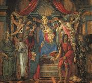BOTTICELLI, Sandro San Barnaba Altarpiece (Madonna Enthroned with Saints) gfj oil painting on canvas